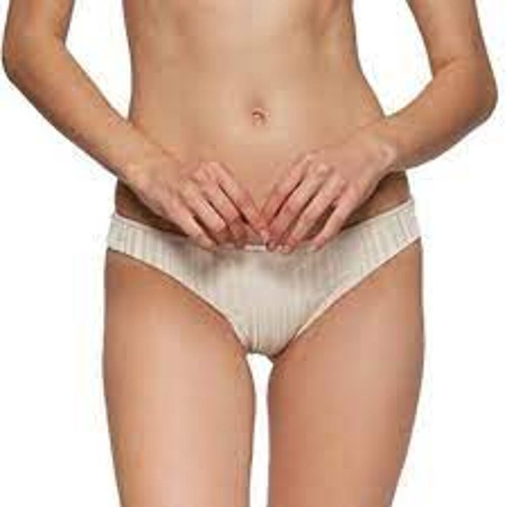 NEW! Tavik Bikini Bottoms Ali Moderate Swim Bottom Slinky Rib Tapioca - M